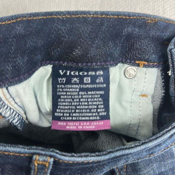 VIGOSS 25 Jagger Skinny Classic Fit Dark Blue Wash Destructed Jeans - Picture 12 of 12